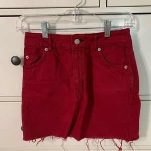 Top shop red jean skirt. Size 2